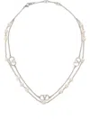 Valentino Garavani Vlogo Signature Necklace With Swarowski Pearls In Metallic