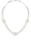 Valentino Garavani Vlogo Signature Necklace With Swarowski Pearls In Silver