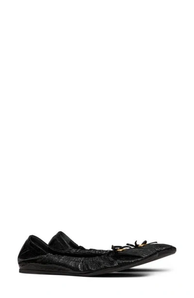 Valentino Garavani Vlogo Signature Patent Leather Ballerina Woman Black 41.5