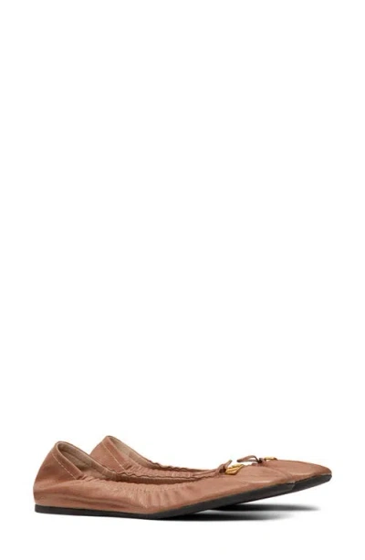 Valentino Garavani Vlogo Signature Patent Ballet Flat In Rose Canelle