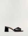 Valentino Garavani Vlogo Signature Patent Leather Slide Sandal 60mm Woman Black 42 In Black