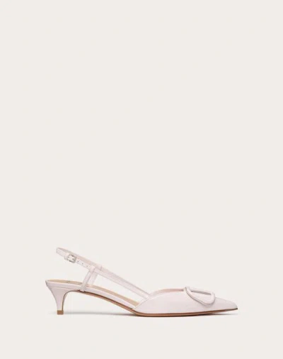 Valentino Garavani Vlogo Signature Patent Leather Slingback Pump 40mm Woman Mauve 42 In Mauve