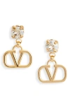 Valentino Garavani Vlogo Signature Pendant Earrings In Gold