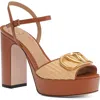 Valentino Garavani Vlogo Signature Platform Sandal In Nude