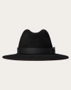 Valentino Vlogo Signature Rabbit Hair Hat In Black/gold