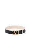 Valentino Vlogo Leather Belt In Black
