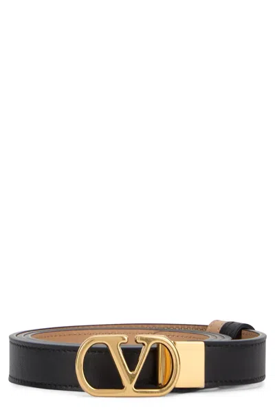 Valentino Garavani Vlogo Signature Reversible Belt In Leather In Multi