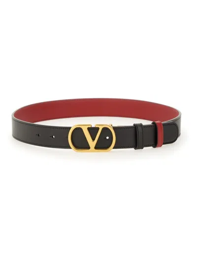 Valentino Garavani "vlogo Signature" Reversible Belt In Red
