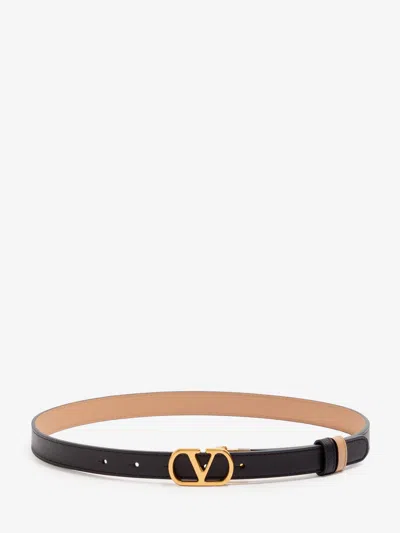 Valentino Garavani Vlogo Signature Reversible Leather Belt In Black