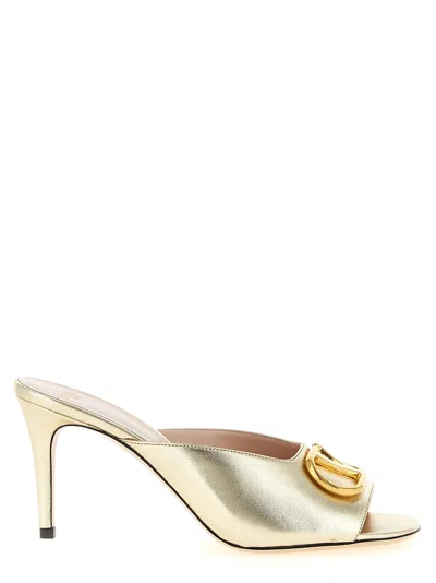Valentino Garavani Vlogo Signature Sandals In Gold