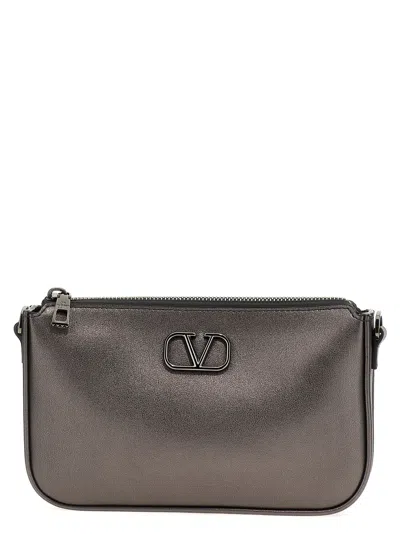 Valentino Garavani Vlogo Signature Shoulder Bag In Gray