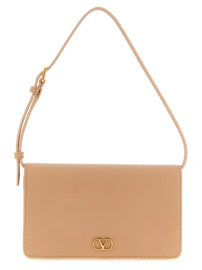 Valentino Garavani Vlogo Signature Shoulder Bag Shoulder Bags Pink In Nude