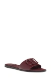 Valentino Maroon Leather Sandals In Multi