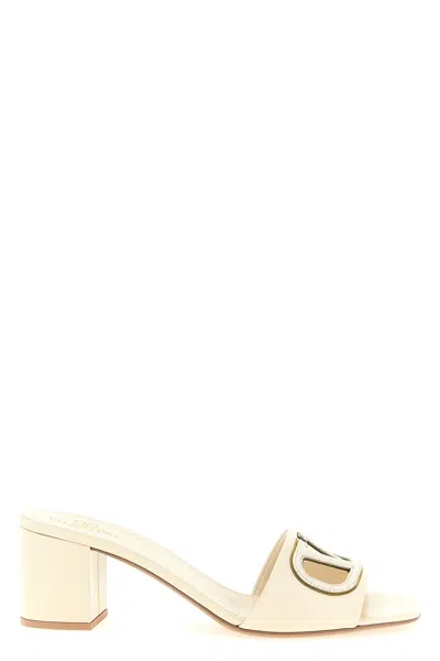 Valentino Garavani Vlogo Signature Slides In White