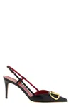 Valentino Garavani Vlogo Signature Satin Slingback Pumps 80mm Woman Black 40.5 In Black