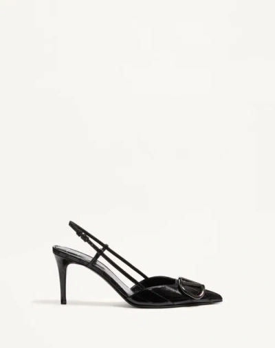 Valentino Garavani Vlogo Signature Slingback Pump In Eel 80mm Woman Black 42