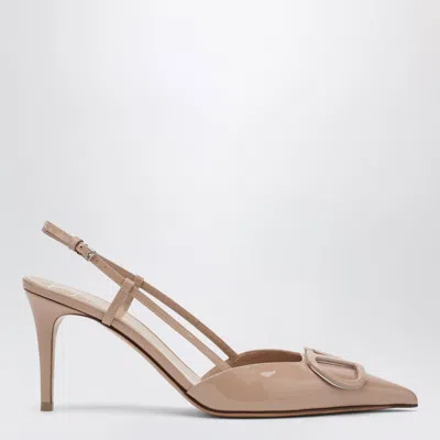 Valentino Garavani Vlogo Signature Slingback Pumps In Powder Pink Patent Leather