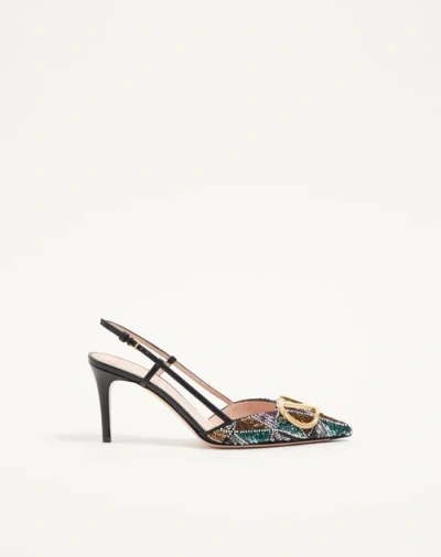 Valentino Garavani Vlogo Signature Slingback Pumps With Embroidery 80mm Woman Multicolour 36