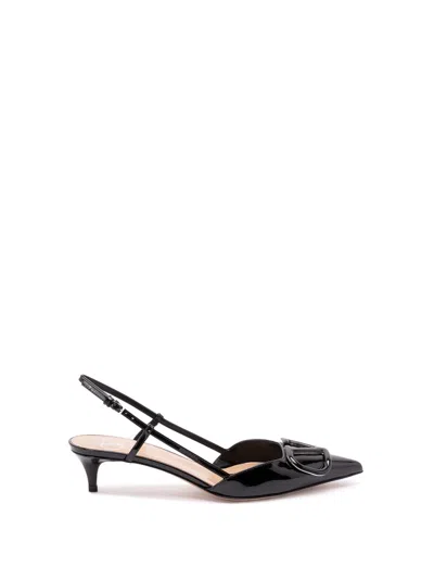 Valentino Garavani `vlogo Signature` Slingbacks In Black