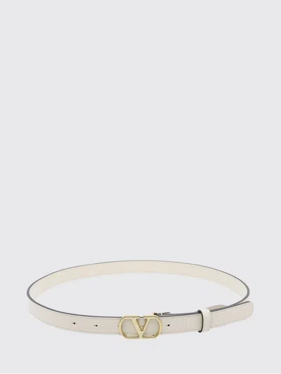 Valentino Garavani Vlogo Signature Smooth Calf Leather Belt In White