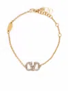 Valentino Garavani Vlogo Signature Strass Bracelet In Brown