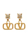 Valentino Gemstone Accent Stud Earrings With Gold-tone Finish