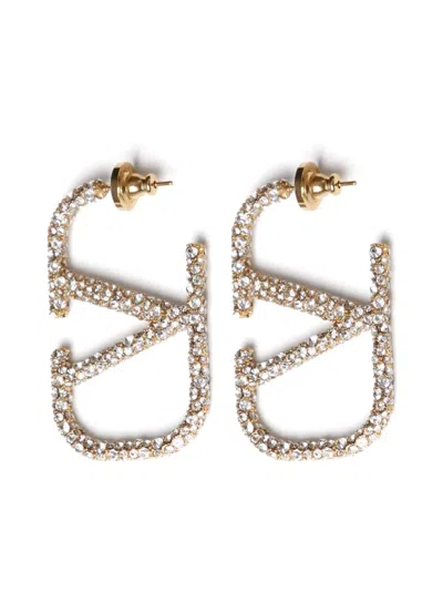Valentino Garavani Vlogo Signature Strass Earrings In Transparent