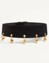 Valentino Garavani Vlogo Signature Suede Belt 65 Mm Woman Black 070