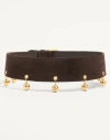 Valentino Garavani Vlogo Signature Suede Belt 65 Mm Woman Oak Brown 100