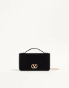 Valentino Garavani Vlogo Signature Velvet Chain Wallet With Jewel Logo Woman Black Uni In Black
