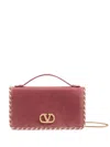 Valentino Vlogo Signature Velvet Chain Wallet With Jewel Logo In Brown