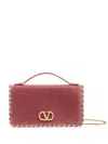 Valentino Vlogo Signature Velvet Chain Wallet With Jewel Logo In Brown