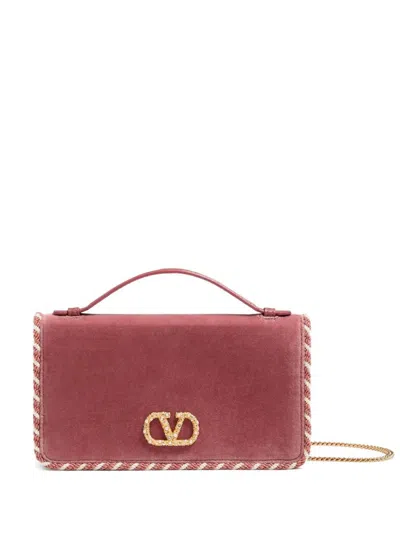 VALENTINO GARAVANI VALENTINO GARAVANI VLOGO SIGNATURE VELVET WALLET ON CHAIN