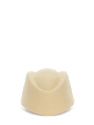 Valentino Garavani Vlogo Signature Hat In Cream Colour Wool In Neutral