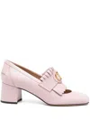Valentino Smooth Calfskin Leather Shoes With Vlogo In Powder