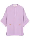 Valentino Light Purple Vlogo Mini Dress In Purple