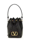 Valentino Garavani "vlogo Singature" Mini Bucket Bag In Black