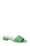 Valentino Vlogo Signature Leather Sandal In Green
