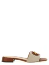 Valentino Vlogo Embellished Textured-leather And Canvas Slides