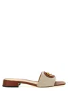 Valentino Vlogo Embellished Textured-leather And Canvas Slides In Multicolor