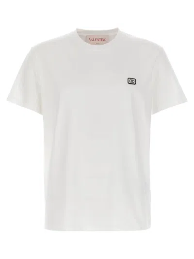 Valentino Garavani Cotton T-shirt With Vlogo Patch In White