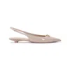 Valentino Vlogo The Bold Edition Pink Calf Leather Ballerinas In Beige