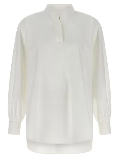 Valentino Garavani Tone-on-tone Vlogo Cotton Poplin Shirt In White