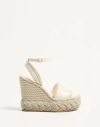 Valentino Garavani Vlogo Torchon Wedge Sandal In Nappa 130mm Woman Ivory 42 In Ivory