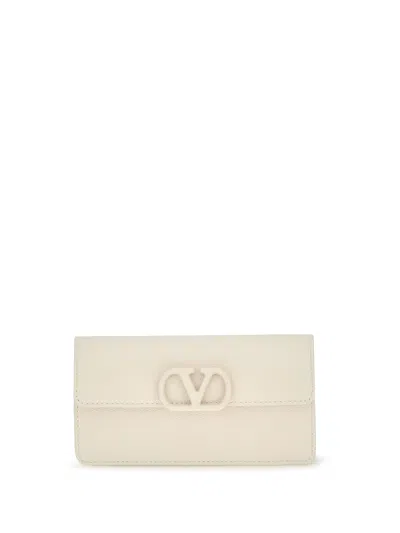 Valentino Garavani Vlogo Wallet In Beige
