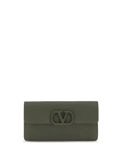 Valentino Garavani Vlogo Signature Chain-strap Wallet In Blue