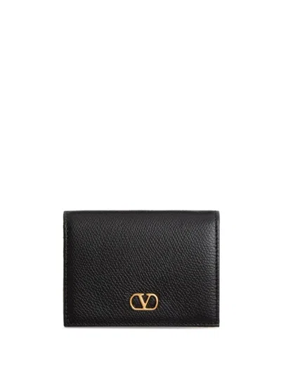 Valentino Garavani Vlogo Wallet In Leather In Black