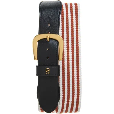 Valentino Garavani Vlogo Webbed Leather Belt