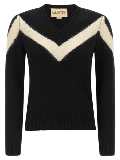Valentino Garavani Vlogosignature Bow Sweater In Black