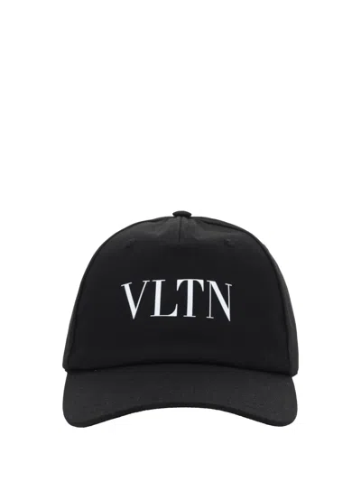 Valentino Garavani Contoured Brim Cap With Adjustable Strap In Black